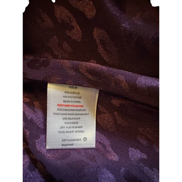 MINKPINK Faux Fur Coat | Medium | Leopard Lining | Hook Closure - Picture 10 of 11